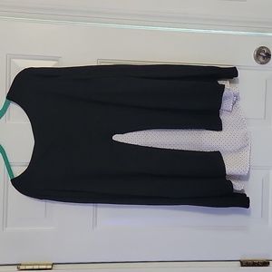 Black and white split back sweater